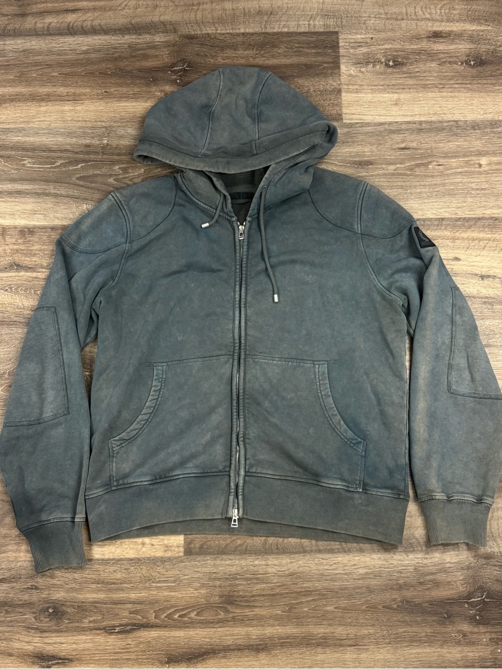 Belstaff England Full Zip Motorcycle Hoodie Sweatshirt Men’s XXL 2XL
